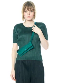 PLEATS PLEASE ISSEY MIYAKE, Oberteil COLORFUL BASICS 3 In Dark Green
