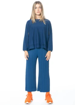 PLEATS PLEASE ISSEY MIYAKE, Langärmeligs Shirt A-POC STEP In Navy -Kleider Geschaft pp28lk791