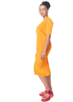PLEATS PLEASE ISSEY MIYAKE, Komfortables Kleid MAY In Orange -Kleider Geschaft pp36jh146 gelb neu