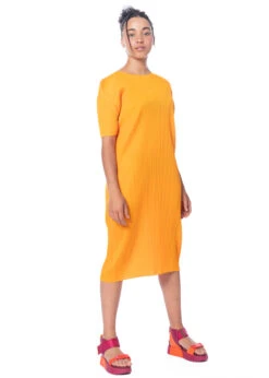 PLEATS PLEASE ISSEY MIYAKE, Komfortables Kleid MAY In Orange -Kleider Geschaft pp36jh146 neu 3