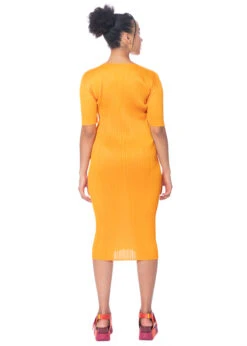 PLEATS PLEASE ISSEY MIYAKE, Komfortables Kleid MAY In Orange -Kleider Geschaft pp36jh146 neu 4