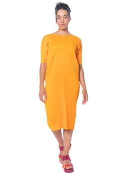 PLEATS PLEASE ISSEY MIYAKE, Komfortables Kleid MAY In Orange -Kleider Geschaft pp36jh146 neu 6