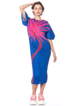 PLEATS PLEASE ISSEY MIYAKE, Kleid Im Kimono-Look ICE DESERT