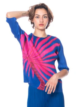 PLEATS PLEASE ISSEY MIYAKE, Shirt Mit Halblangem Arm ICE DESERT -Kleider Geschaft pp38jk681 6