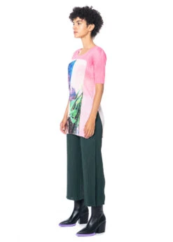 PLEATS PLEASE ISSEY MIYAKE, Leichte Hose Mit Plisseefalten JULY -Kleider Geschaft pp38jo114 col 69 dark green 03 11