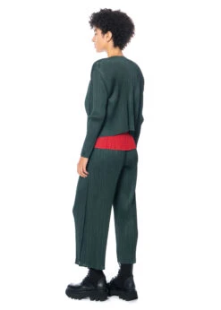 PLEATS PLEASE ISSEY MIYAKE, Leichte Hose Mit Plisseefalten JULY -Kleider Geschaft pp38jo114 col 69 dark green 03 2