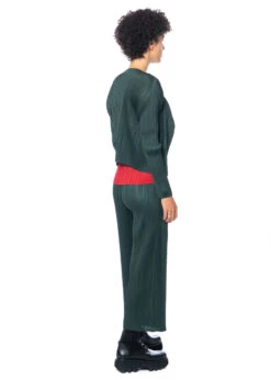 PLEATS PLEASE ISSEY MIYAKE, Leichte Hose Mit Plisseefalten JULY -Kleider Geschaft pp38jo114 col 69 dark green 03 3