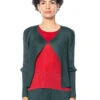 PLEATS PLEASE ISSEY MIYAKE, Lässiger Cardigan JULY -Kleider Geschaft pp38jo114 col 69 dark green 03 1