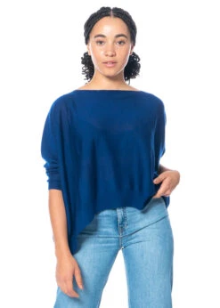 Knit Knit, Abgerundeter Langer Pullover -Kleider Geschaft royal m f58 2