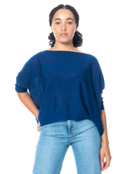 Knit Knit, Abgerundeter Langer Pullover -Kleider Geschaft royal m f58 3