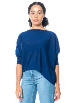 Knit Knit, Abgerundeter Langer Pullover -Kleider Geschaft royal m f58 4