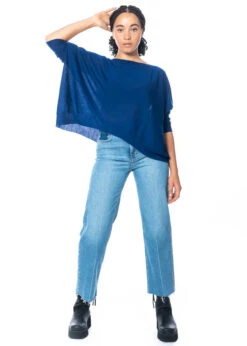 Knit Knit, Abgerundeter Langer Pullover -Kleider Geschaft royal m f58 5