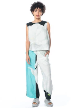 Annette Görtz, Leichte Sommerhose Sara In Kühlen Farben -Kleider Geschaft sara mit top sal und front act 5