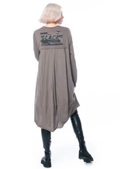 Studiob3, Kleid Mit Schwarzem Druck Auf Der Rückseite Savara -Kleider Geschaft savara 36 38 taupe 10