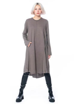 Studiob3, Kleid Mit Schwarzem Druck Auf Der Rückseite Savara -Kleider Geschaft savara 36 38 taupe 5