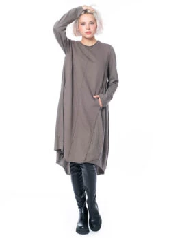 Studiob3, Kleid Mit Schwarzem Druck Auf Der Rückseite Savara -Kleider Geschaft savara 36 38 taupe 7