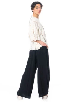 Serien° Umerica, Weite Hose Aus Seide Mit Elastischem Bund -Kleider Geschaft sn305 black