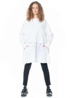 PLUSLAVIE PLÜ, Pullover Im Lagenlook ONE SWEAT In Weiß -Kleider Geschaft top2011 in os hose 1017 schuhe strong bond woman