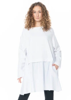 PLUSLAVIE PLÜ, Pullover Im Lagenlook ONE SWEAT In Weiß -Kleider Geschaft top2011 in os hose 1017 schuhe strong bond woman 6