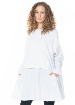 PLUSLAVIE PLÜ, Pullover Im Lagenlook ONE SWEAT In Weiß -Kleider Geschaft top2011 in os hose 1017 schuhe strong bond woman 9