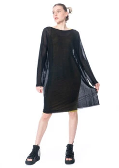 Knit Knit, Leicht Transparentes Sommerkleid -Kleider Geschaft vel38 m nero 4